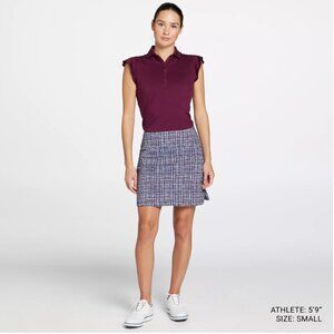 NWT Walter Hagen Clubhouse Womens Flutter Sleeve Polo Top in Beet